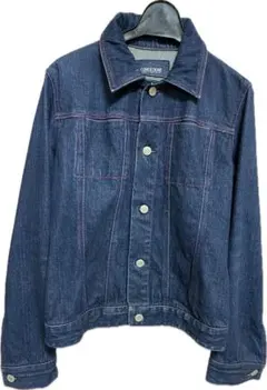 ピンクステッチ　ジージャン　デニムジャケット　Sサイズ