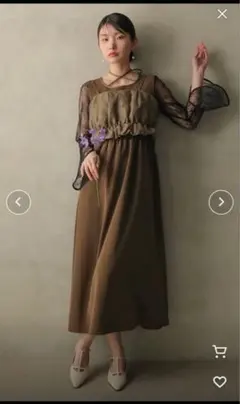 クロスネックリボンワンピース ビスチェ 2点セット