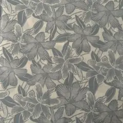 ⑩ハイビスカス 白×ブルーグレー ハワイアン 花 綿 110㎝幅×1m生地