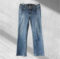 L デニム パンツ ジーンズ ブーツカット フレア ストレッチ 日本製 W34