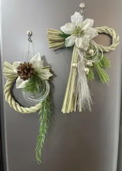 しめ縄リース ホワイト・グリーン