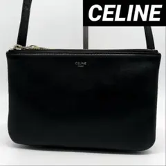 かよ セリーヌ トリオ スモール ブラック 正規品 美品 CELINE（セリーヌ） バッグ レディース 斜め掛けショルダーバッグ