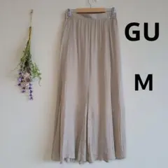 ジーユー 【M】 サテン マーメイド スカート ウエスト後ろゴム タグ付 無地