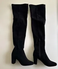 ニーハイブーツ スエード 黒ORiental TRaffic×earth S