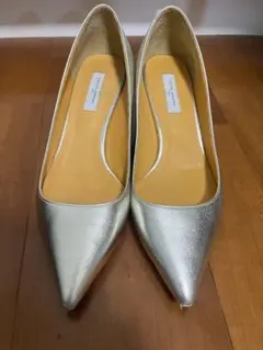 シルバー ポインテッドトゥ ハイヒール 36/36.5