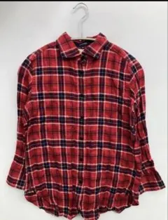 MACPHEE マカフィー チェック柄 長袖シャツ レッド系M