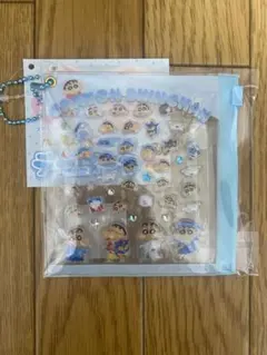 クレヨンしんちゃん デコパーツシール　水色