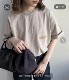 DISCOAT 【ユニセックス】ピグメントワンポイント刺繍Tシャツ