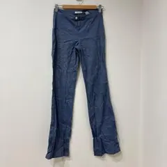 美脚フレアパンツ デニム風 濃紺 スラックス Y2K 【S】レディース
