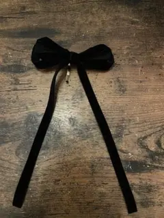 ブラック リボン ベロア　ヘアアクセサリー