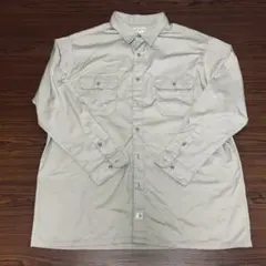 【希少2XL】カーハート ワークシャツ 長袖 ベージュ 厚手 ビッグシルエット