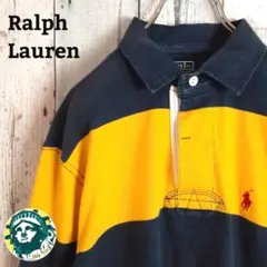 【太ボーダー】【バイカラー】ラルフローレン☆ラガーシャツ ポロシャツ