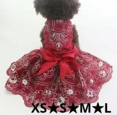犬服ドッグウェア★パーティードレス★レッド★XS★S★M★L