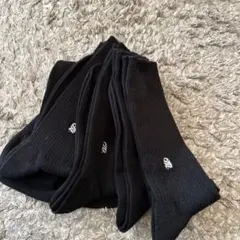 ブラックリブ編みソックス5足セット