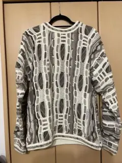 ニット セーター 長袖　3Dニット立体編　古着　ヴィンテージ