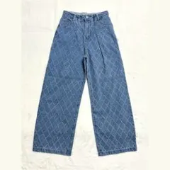 ROPE’ PICNIC ロペピクニック 柄デニムタックワイドパンツ 36