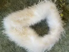 成人式用 ふわふわフェザーショール ホワイト（箱付き・呉服店購入）