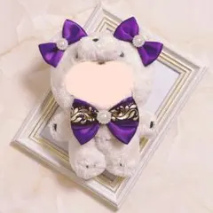 ぬいぐるみ ぬい服 リボン セット 紫×ブラックエレガント