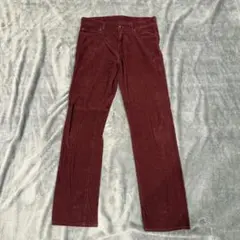 ユニクロ　コーデュロイパンツ　ワインレッド　W33