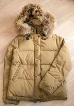 【DRESSTERIOR】カーキイエロー　 ダウンジャケット ファーフード付き