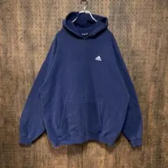 90s USA製 adidas プルオーバー　パーカー　ロゴ　刺繍　2df58