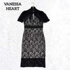 ヴァネッサハート ネック リボン レース ドレス タイト ワンピース
