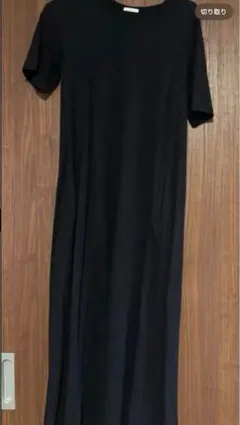 GU ブラック 半袖 ロングワンピース M