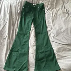 AZUL by MOUSSY グリーン フレアパンツSサイズ