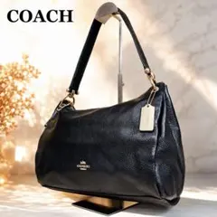 COACH AMBER HOBO ペブルレザー ショルダーバッグ 黒 - メルカリ