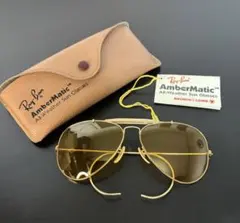 【美品希少】70s B&L Ray-Ban USAアンバーマチック 調光　縄手