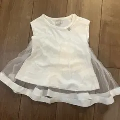 petit main ホワイト ドット柄 トップス 90