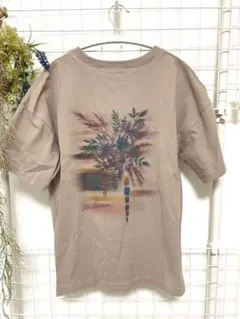 TITICACA ビンテージ風半袖 Tシャツ 花柄プリント ブラウン Fのサムネイル