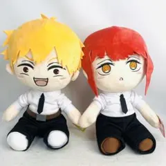 デンジ&マキマ　BIG おすわり ぬいぐるみ　チェンソーマン　煽り顔　おとぼけ顔