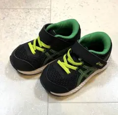 未使用！ASICS ベビーシューズ 黒/緑