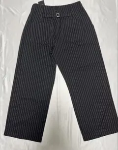 M and O 黒白ストライプ ワイドレッグスラックス Lサイズのサムネイル