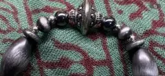 インディアンジュエリー　シルバービーズ ブレスレット ナバホパール　ハンドメイド