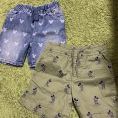 ミッキーマウス柄ショートパンツセット 2years＆3years