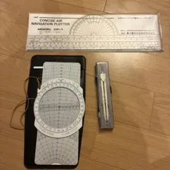 航法計算盤フライトコンピュータ、プロッター、デバイダー 3点セット