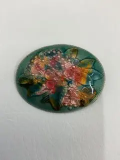 13.518【ブローチ】七宝焼　アンティーク ヴィンテージ