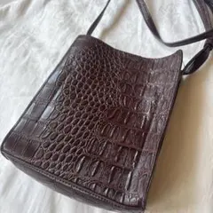 クロコダイル　 ショルダーバッグ赤茶色のサムネイル