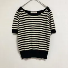 トランテアンソンドゥモード ボーダー サマーニット バックレース 【36】 黒系