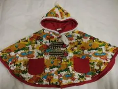 動物柄フード付きポンチョ　アウター 50-70cm