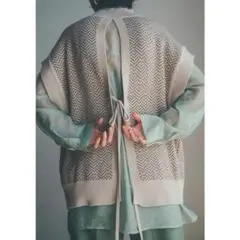 CLANE 2021SS　BACK SLIT KNIT VEST