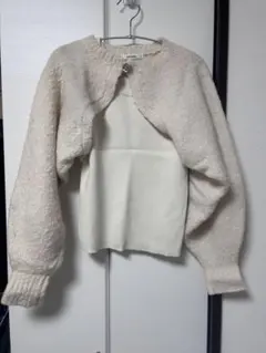 SNIDEL アイボリー ショート丈ニット 2way