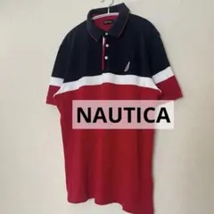 限界価格！NAUTICA/ノーティカ　ポロシャツ　トリコロールカラー　XLのサムネイル