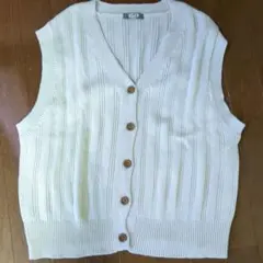 kutir アイボリー ニットベスト Vネック