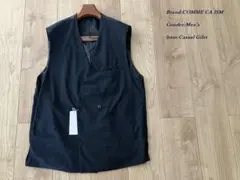 新品 定価1.1万円 コムサイズム チェック ロングジレ スーツジレ ベスト