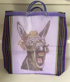 メキシコメルカドバッグ　ロバのイラスト メッシュバッグ