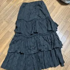 フリルブラックロングスカート Fサイズ
