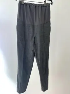 【美品】UNIQLO スマートアンクルマタニティパンツM グレー　チェック